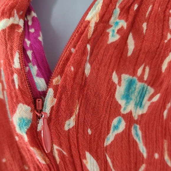 NORM THOMPSON Women's Size Small Boho Maxi Dress Multicolor Ruched Relaxed VTG - Picture 9 of 13